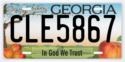 GA license plate CLE5867
