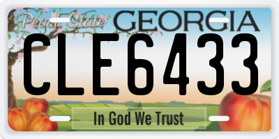 GA license plate CLE6433