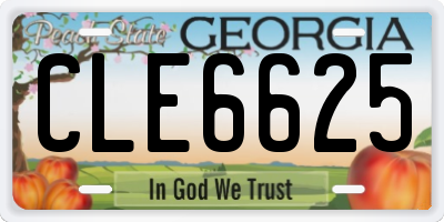 GA license plate CLE6625