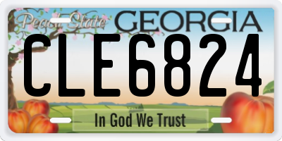 GA license plate CLE6824