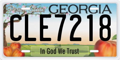GA license plate CLE7218