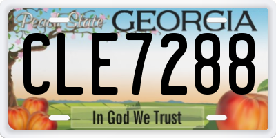 GA license plate CLE7288