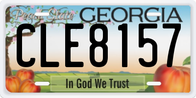 GA license plate CLE8157