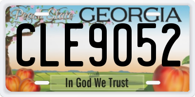 GA license plate CLE9052