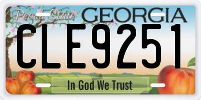 GA license plate CLE9251