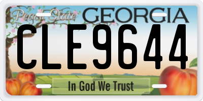 GA license plate CLE9644