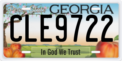 GA license plate CLE9722