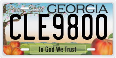 GA license plate CLE9800