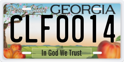 GA license plate CLF0014