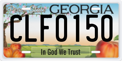 GA license plate CLF0150