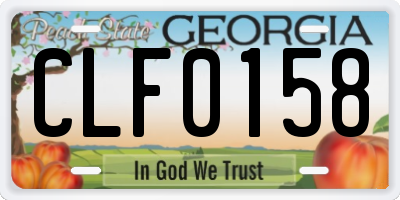 GA license plate CLF0158