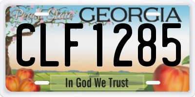 GA license plate CLF1285