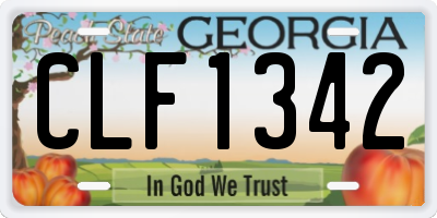 GA license plate CLF1342