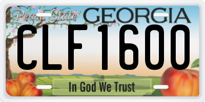 GA license plate CLF1600