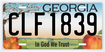 GA license plate CLF1839