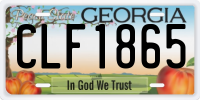 GA license plate CLF1865