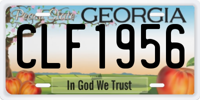 GA license plate CLF1956
