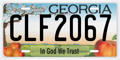 GA license plate CLF2067