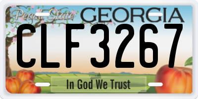 GA license plate CLF3267