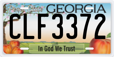 GA license plate CLF3372