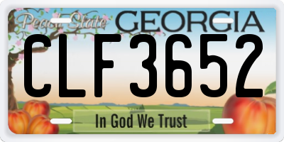GA license plate CLF3652