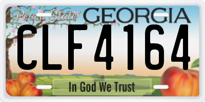 GA license plate CLF4164