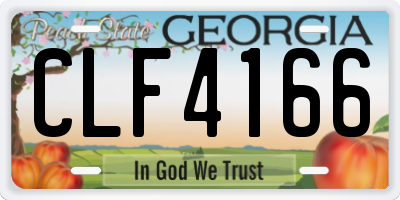 GA license plate CLF4166