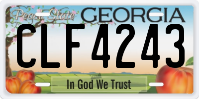 GA license plate CLF4243