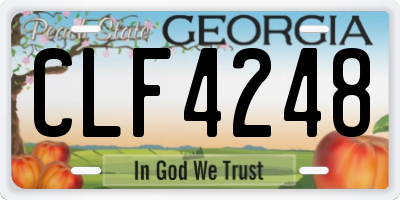 GA license plate CLF4248