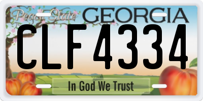 GA license plate CLF4334