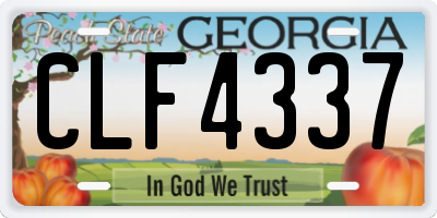 GA license plate CLF4337