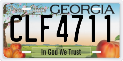 GA license plate CLF4711
