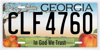GA license plate CLF4760