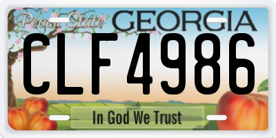 GA license plate CLF4986