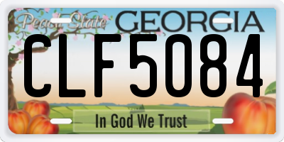 GA license plate CLF5084