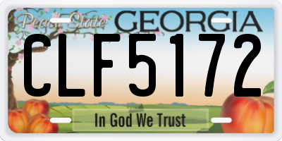 GA license plate CLF5172
