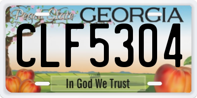 GA license plate CLF5304
