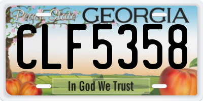 GA license plate CLF5358