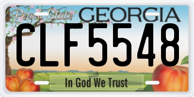 GA license plate CLF5548