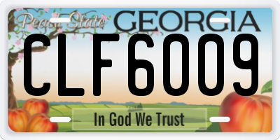 GA license plate CLF6009