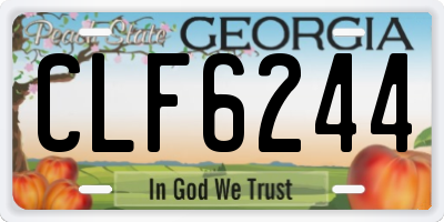 GA license plate CLF6244