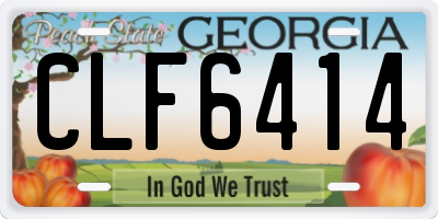 GA license plate CLF6414