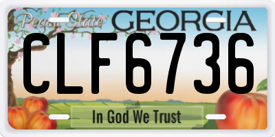 GA license plate CLF6736