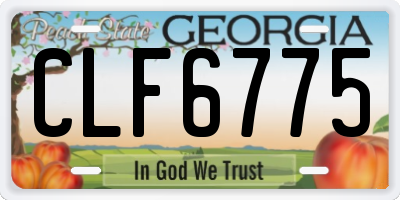 GA license plate CLF6775