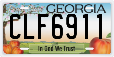 GA license plate CLF6911