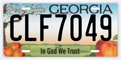 GA license plate CLF7049