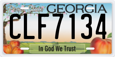 GA license plate CLF7134