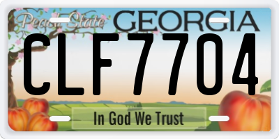 GA license plate CLF7704