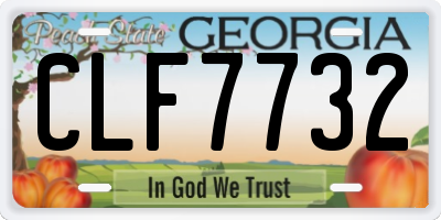 GA license plate CLF7732