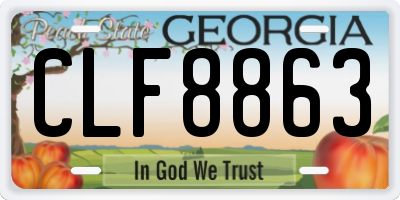 GA license plate CLF8863